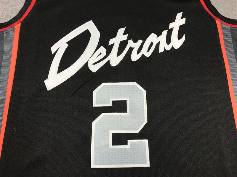 Men's Detroit Pistons Cade Cunningham #2 Black 2023/24 Swingman Jersey - City Edition