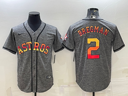 Men's Houston Astros Alex Bregman #2 Gray Replica Player Jersey