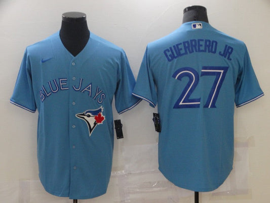 Men's Toronto Blue Jays Vladimir Guerrero Jr. #27 Light Blue Replica Baseball Jersey