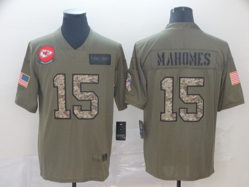 Men's Kansas City Chiefs Patrick Mahomes #15 Brown Game Jersey