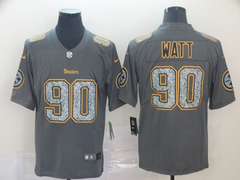 Men's Pittsburgh Steelers T.J. Watt #90 Gray Player Game Jersey