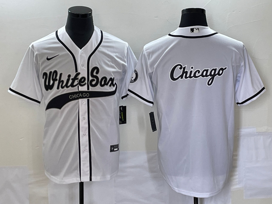 Men's Chicago White Sox White Replica Game Jersey Joint Edition