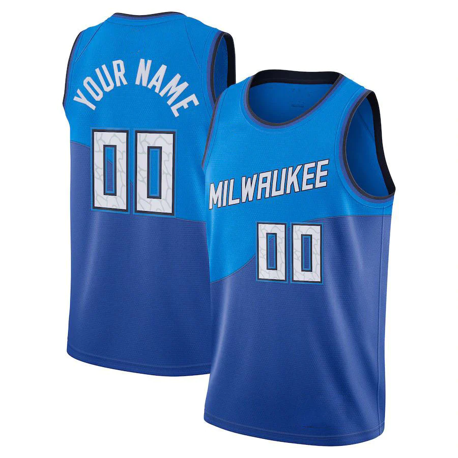 Men's Milwaukee Bucks Blue 2020/21 Custom Swingman Jersey - City Edition