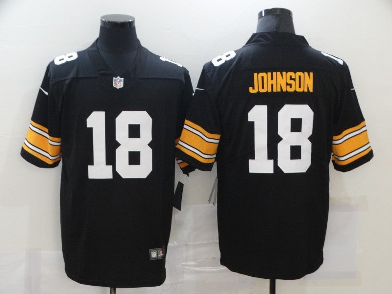 Men's Pittsburgh Steelers Diontae Johnson #18 Black Player Game Jersey