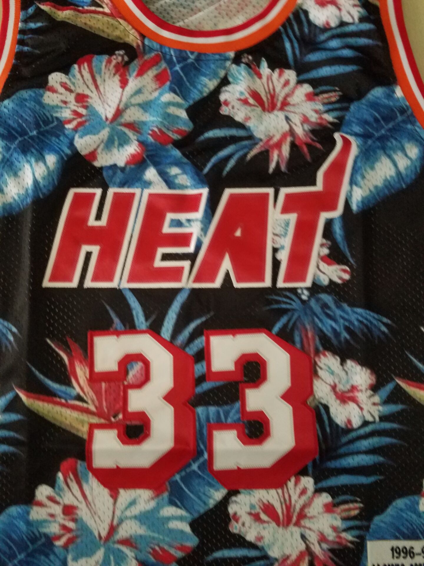 Men's Miami Heat Alonzo Mourning 1996-97 Hardwood Classics Swingman Jersey