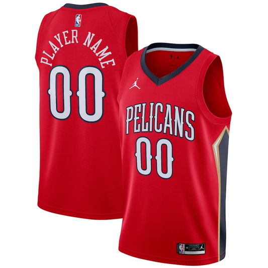 Men's New Orleans Pelicans Red Swingman Custom Jersey - Statement Edition