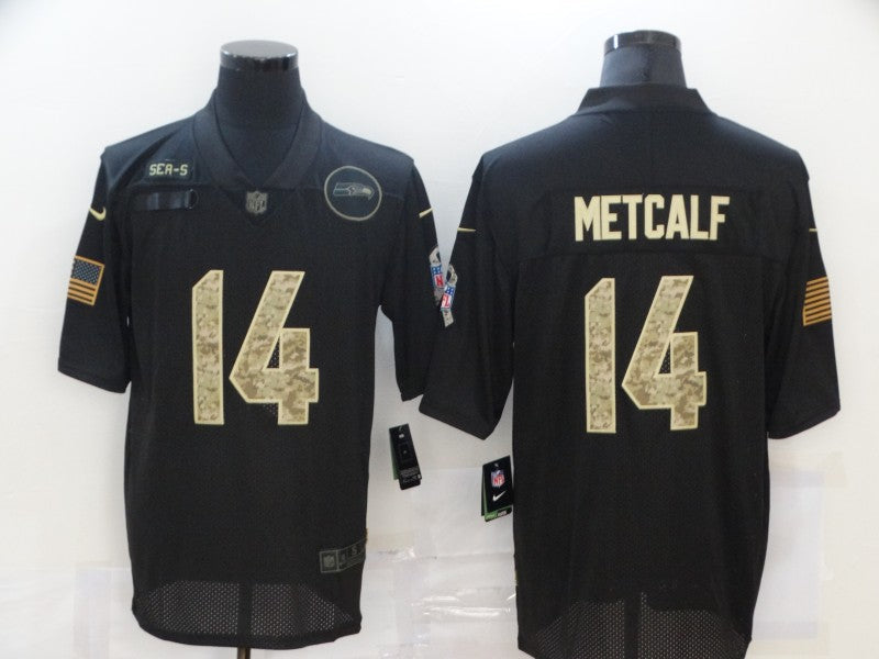 Men's Seattle Seahawks DK Metcalf #14 Black Player Game Jersey