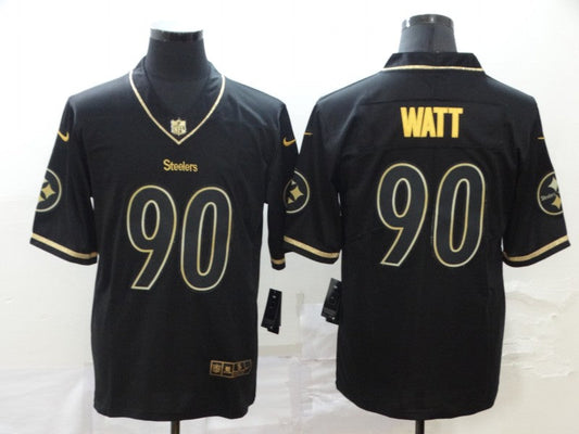 Men's Pittsburgh Steelers #90 T.J. Watt Black Authentic Player Jersey