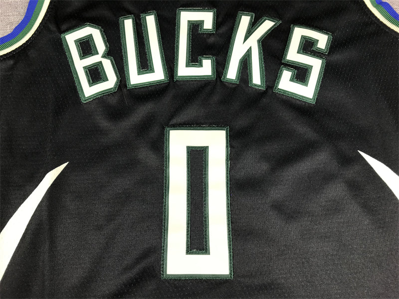 Men's Milwaukee Bucks Damian Lillard #0 Black Fast Break Player Jersey - Statement Edition