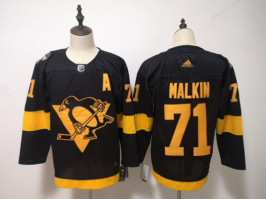 Men's Pittsburgh Penguins Evgeni Malkin #71 Black Game Jersey