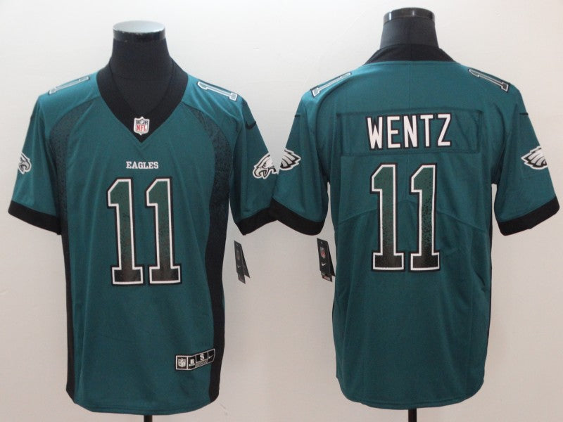 Men's Philadelphia Eagles Carson Wentz #11 Midnight Green Game Player Jersey