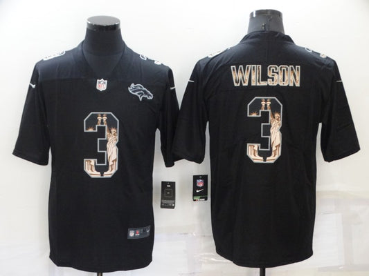 Men's Denver Broncos Russell Wilson #3 Black Player Jersey