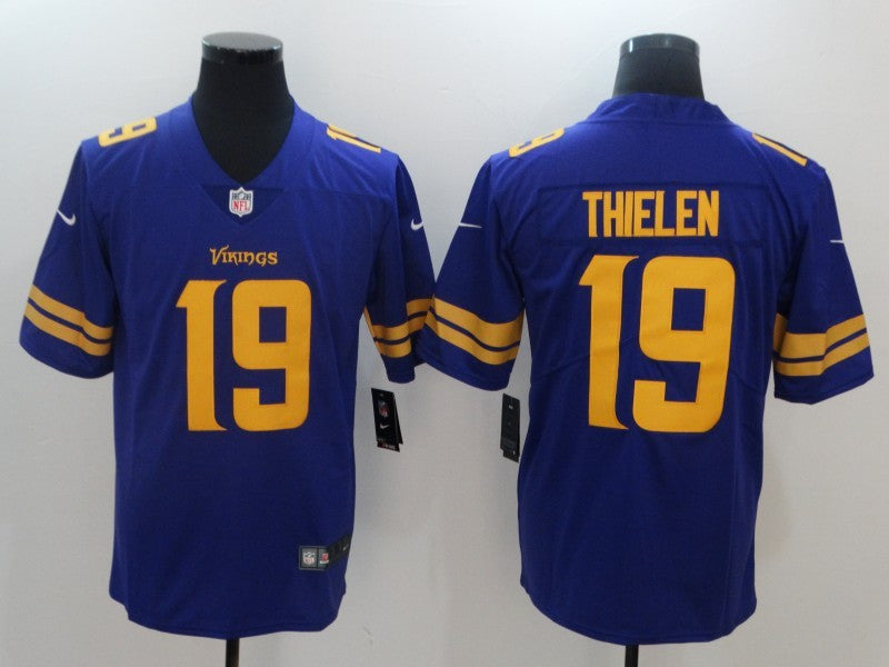 Men's Minnesota Vikings Adam Thielen #19 Jersey Purple Yellow