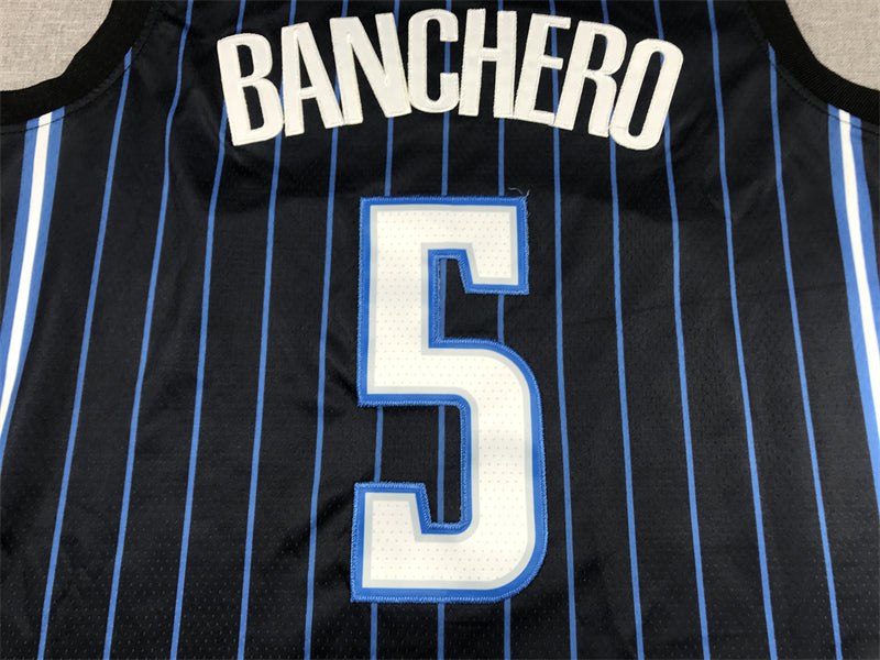 Men's Orlando Magic Paolo Banchero #5 Black 2022/23 Swingman Jersey - Icon Edition