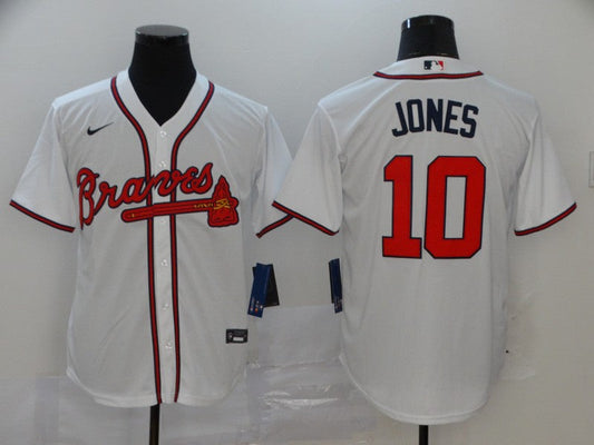 Men's Atlanta Braves Chipper Jones #10 White Replica Player Jersey