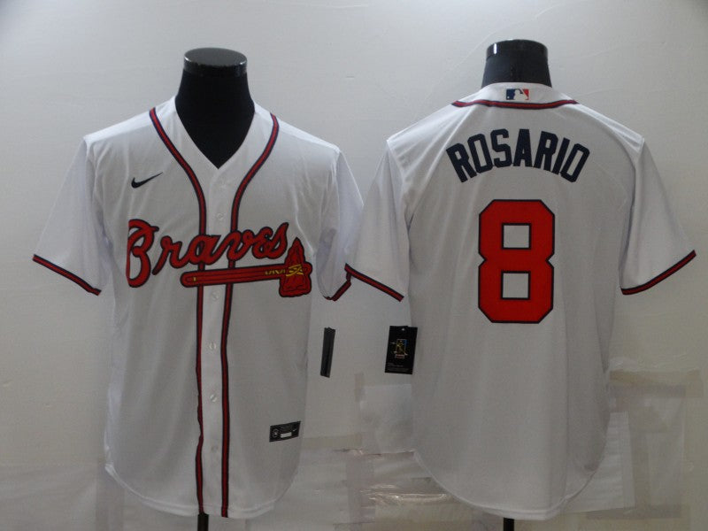 Men's Atlanta Braves Eddie Rosario #8 White Replica Jersey