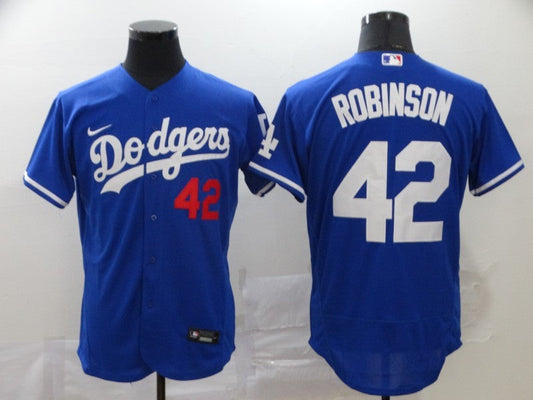 Men's Los Angeles Dodgers Jackie Robinson #42 Blue Replica Player Jersey