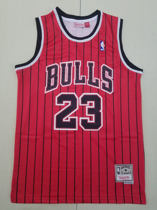 Men's Chicago Bulls Michael Jordan #23 Red Hardwood Classics Authentic Jersey