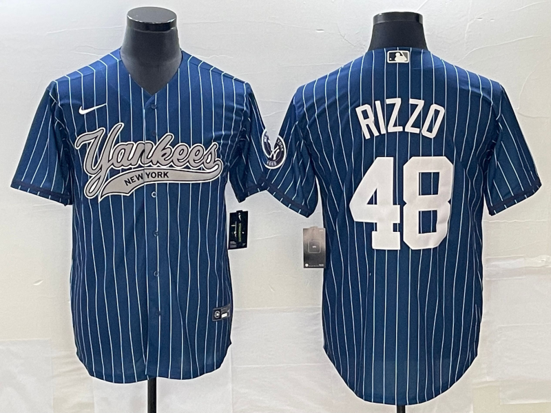 Men's New York Yankees Anthony Rizzo #48 Blue Player Jersey Joint Edition