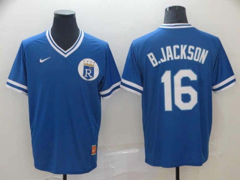 Men's Kansas City Royals Bo Jackson #16 Blue Player Jersey