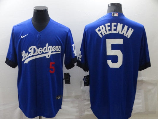 Men's Los Angeles Dodgers Freddie Freeman #5 Blue Fashion Stitched Jersey