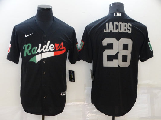 Men's Las Vegas Raiders Josh Jacobs #28 Black Team Game Jersey Joint Edition