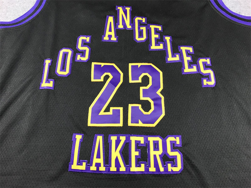 Men's Los Angeles Lakers LeBron James #23 Black 2023/24 Swingman Jersey - City Edition