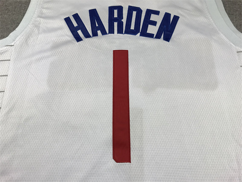 Men's LA Clippers James Harden #1 White Swingman Jersey - Association Edition