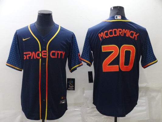 Men's Houston Astros Chas McCormick #20 Navy Space City Jersey