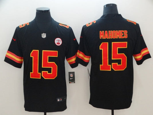 Men's Kansas City Chiefs Patrick Mahomes #15 Black Game Jersey