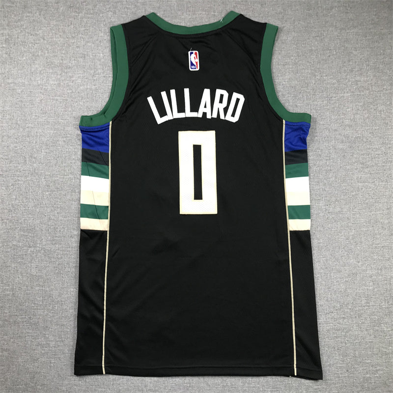 Men's Milwaukee Bucks Damian Lillard #0 Black Swingman Jersey