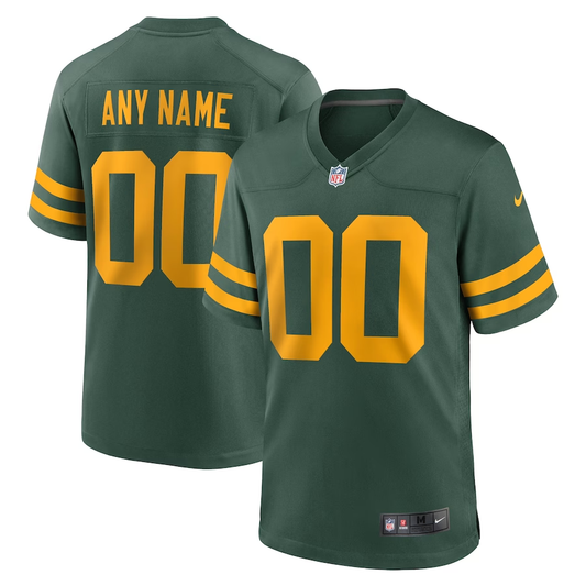 Custom Green Bay Packers Green Yellow 2021 Vapor Untouchable Stitched Limited Jersey Stitched American Football Jerseys