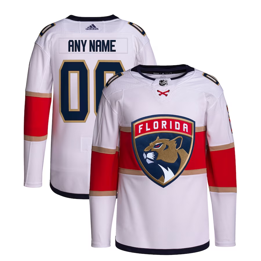 Men's Florida Panthers White Away Custom Primegreen Authentic Pro Jersey