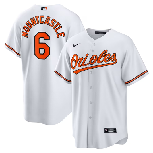 Men's Baltimore Orioles Ryan Mountcastle #6 White Replica Player Jersey