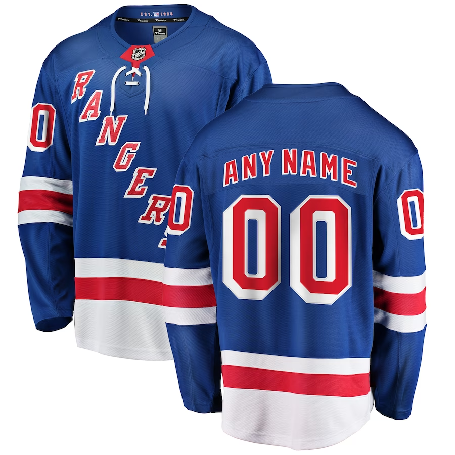 Men's New York Rangers Royal Custom Player Game Jersey