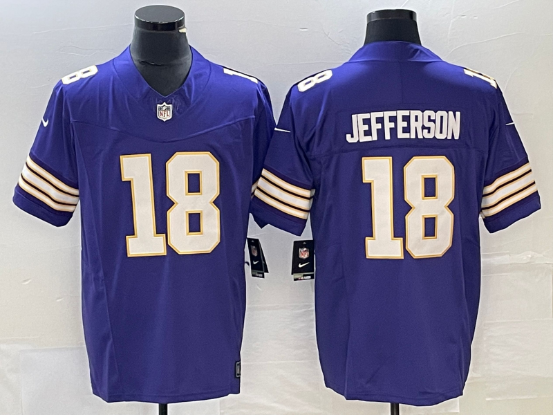 Men's Minnesota Vikings Justin Jefferson #18 Purple Classic Player Jersey