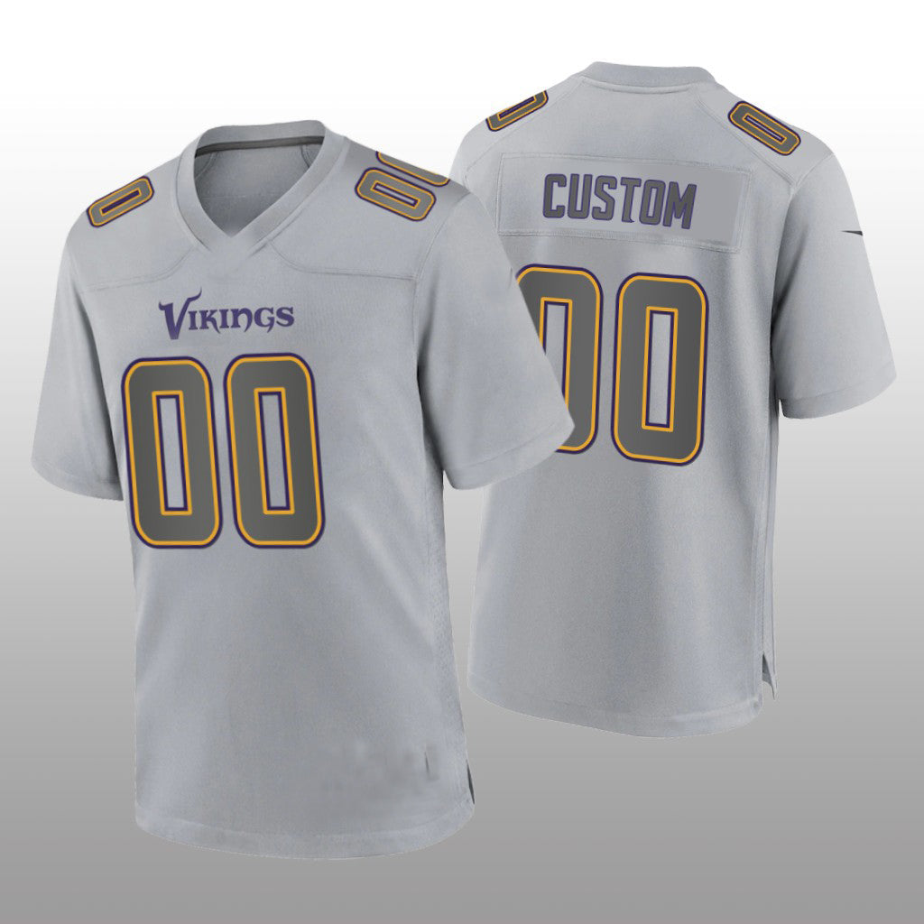 Custom Minnesota Vikings Gray Atmosphere Game Jersey Stitched Jerseys Football Jerseys