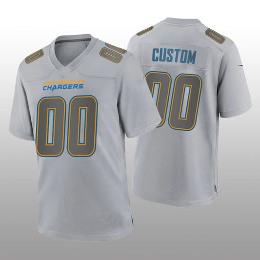 Custom Los Angeles Chargers Gray Atmosphere Game Jersey Stitched American Football Jerseys