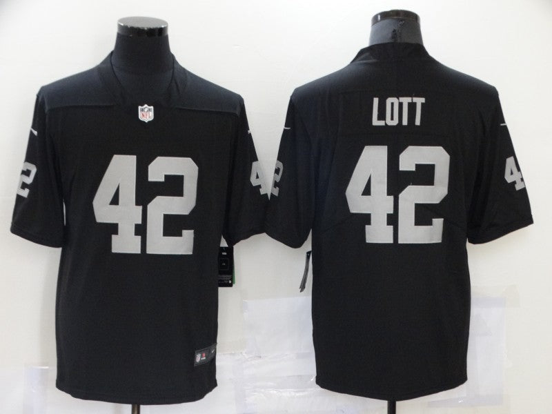 Men's Las Vegas Raiders Ronnie Lott #42 Black Game Jersey