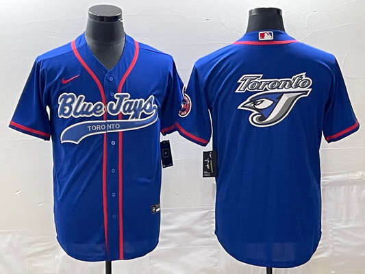 Men's Toronto Blue Jays Blue Replica Team Logo Jersey