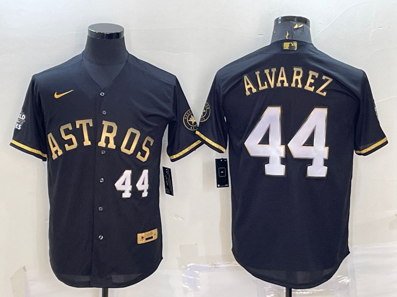 Men's Houston Astros Yordan Alvarez #44 Black Replica Team Jersey