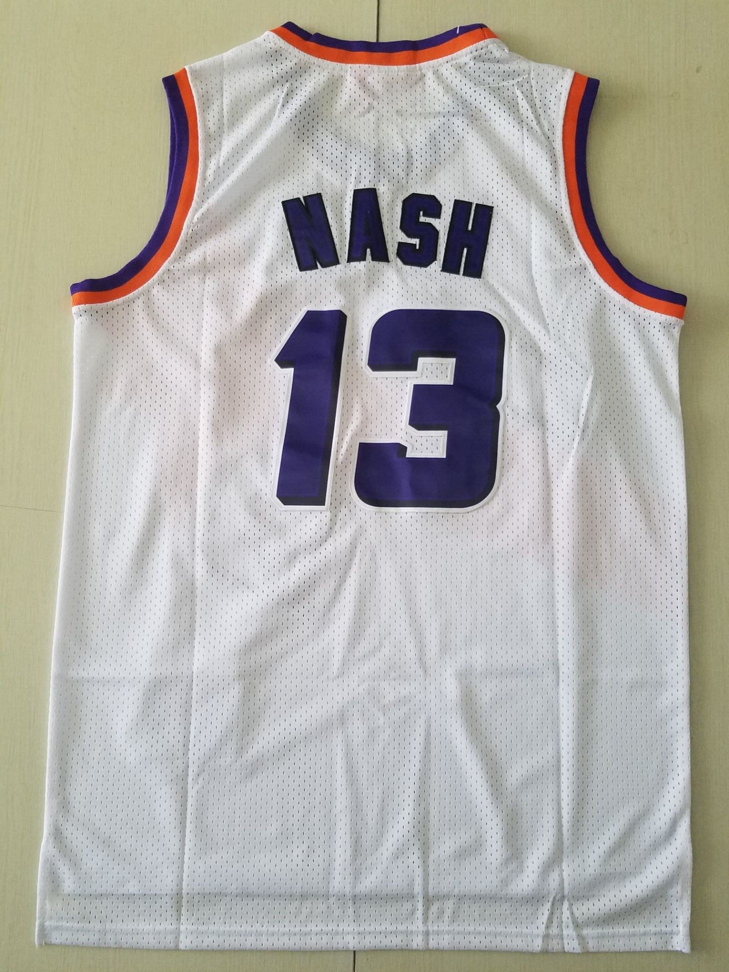 Men's Phoenix Suns Steve Nash #13 White 1996-97 Throwback Stitched Jersey