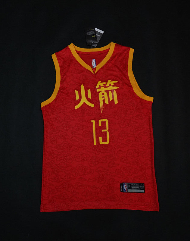 Men's Houston Rockets James Harden #13 Red City Edition Swingman Jersey