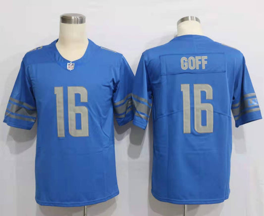 Men's Detroit Lions Jared Goff #16 Blue Vapor Limited Jersey