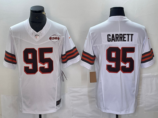 Men's Cleveland Browns Myles Garrett #95 White 1946 Collection Alternate Game Jersey