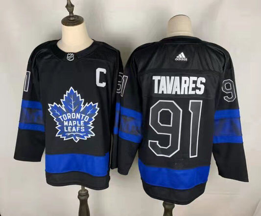 Men's Toronto Maple Leafs John Tavares #91 Black Player Game Jersey