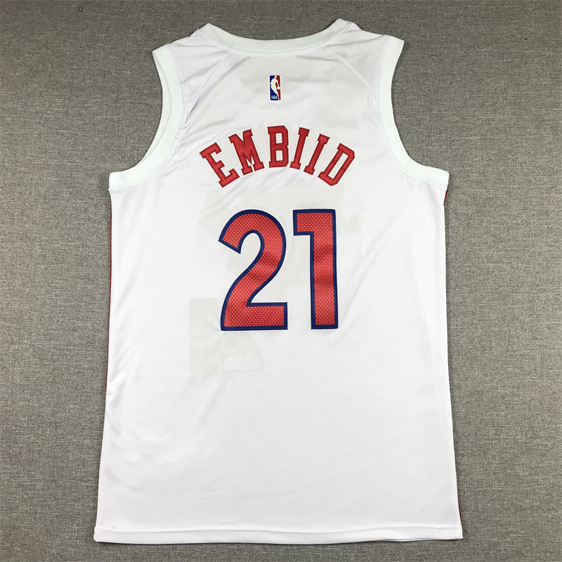 Men's Philadelphia 76ers Joel Embiid #21 White 2022/23 Swingman Jersey - City Edition