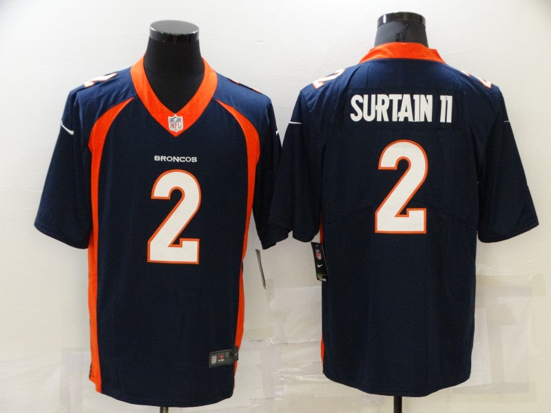 Men's Denver Broncos Patrick Surtain II #2 Navy Game Jersey