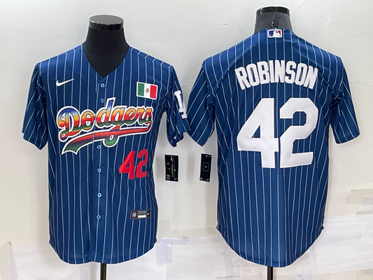 Men's Los Angeles Dodgers Jackie Robinson #42 Blue Alternate Game Jersey