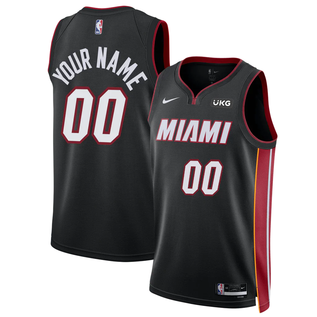 Miami Heat Custom Black Swingman Jersey - Icon Edition